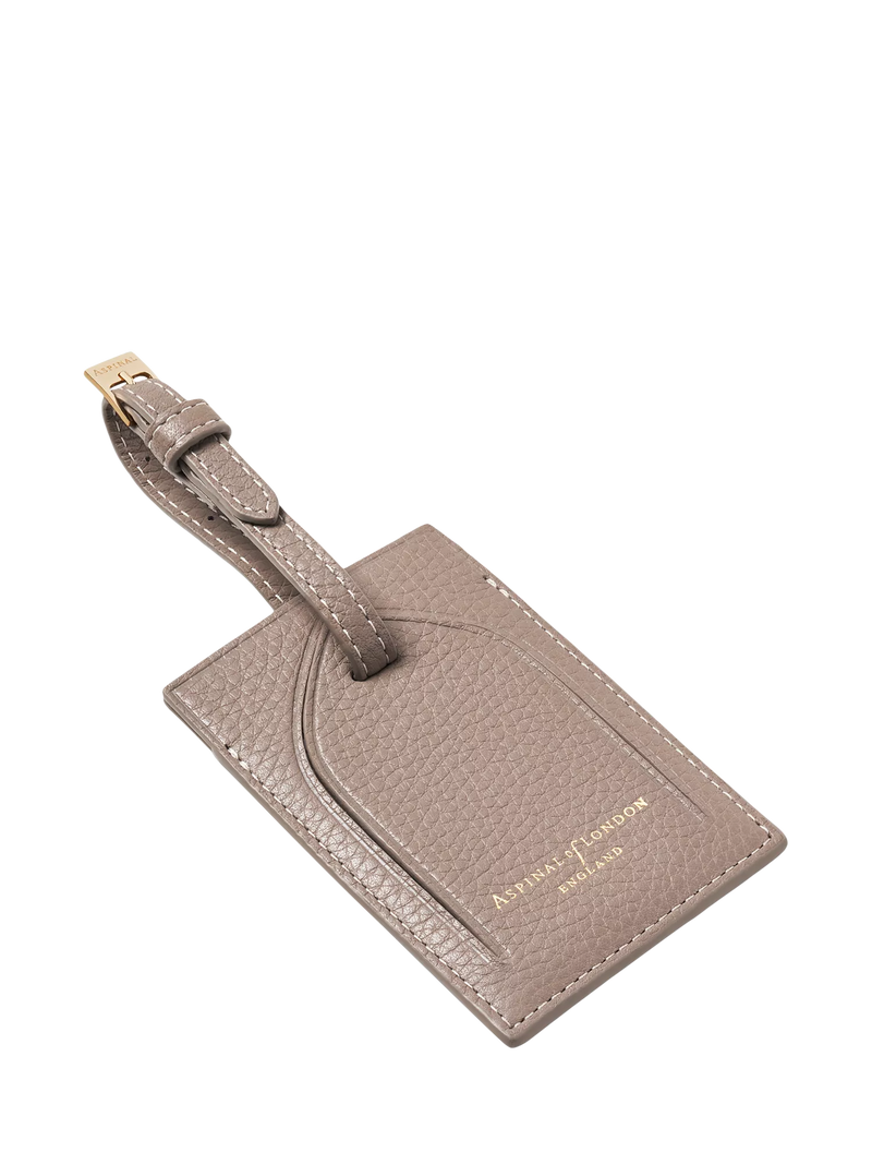 Aspinal of London moleskin leather luggage tag, imported from the UK