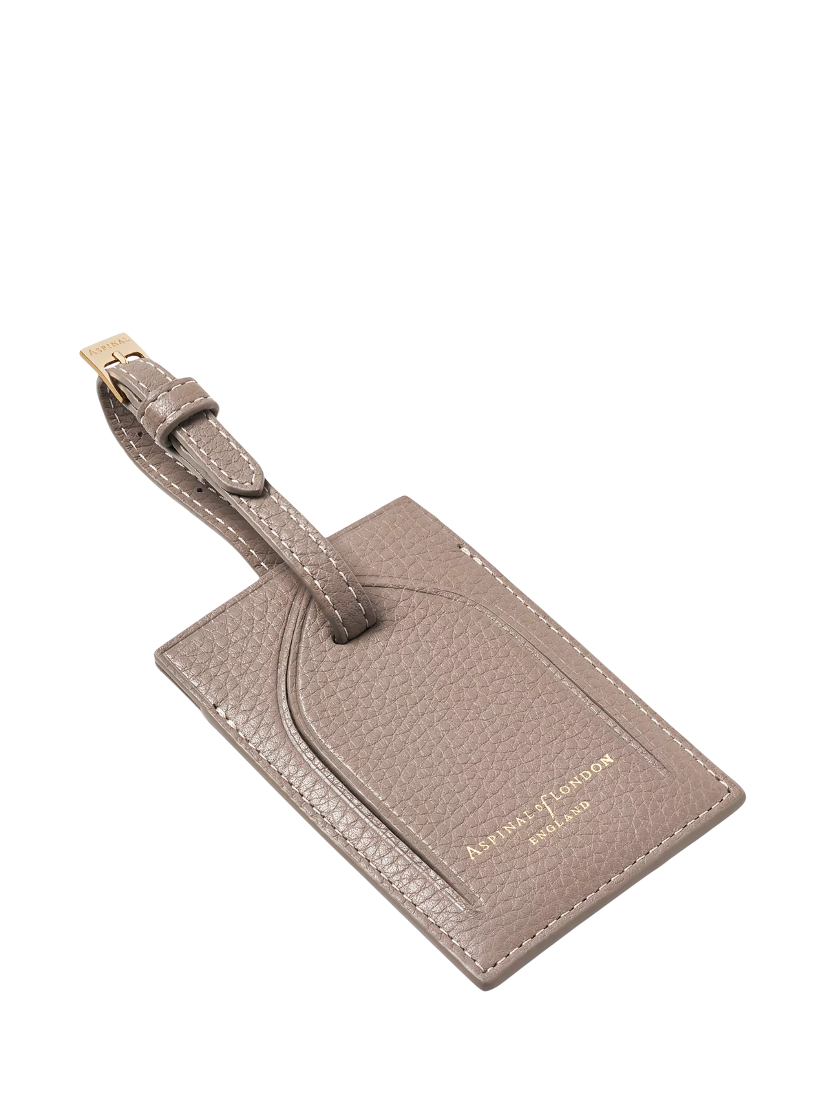 Aspinal of London moleskin leather luggage tag, imported from the UK