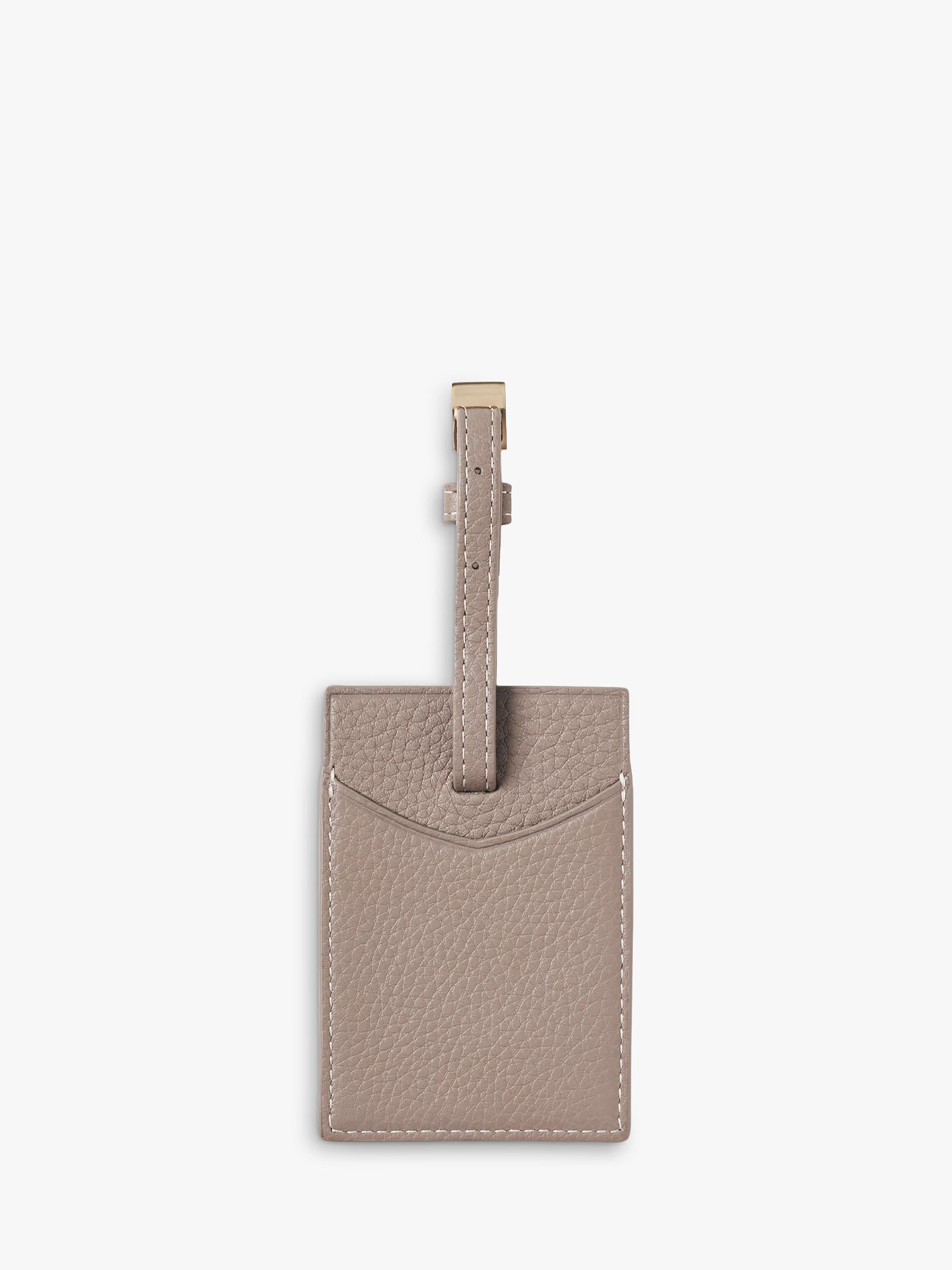 Aspinal of London moleskin leather luggage tag, imported from the UK