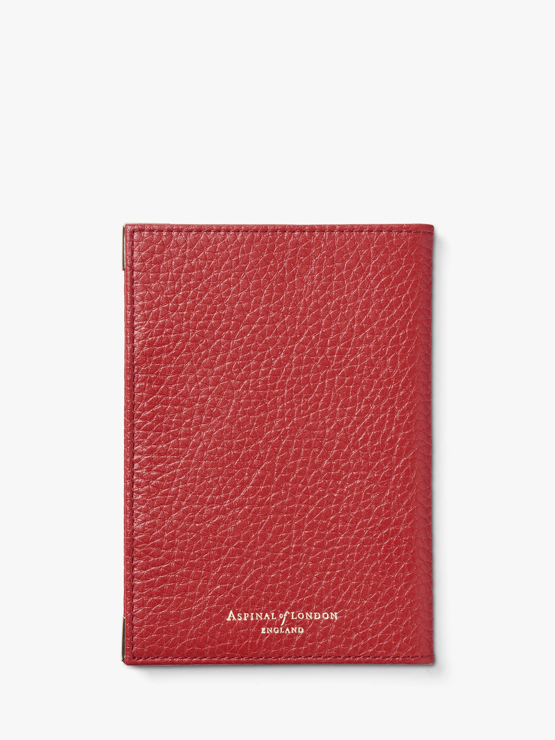 Aspinal of London passport cover in Cardinal Red (British brand)
