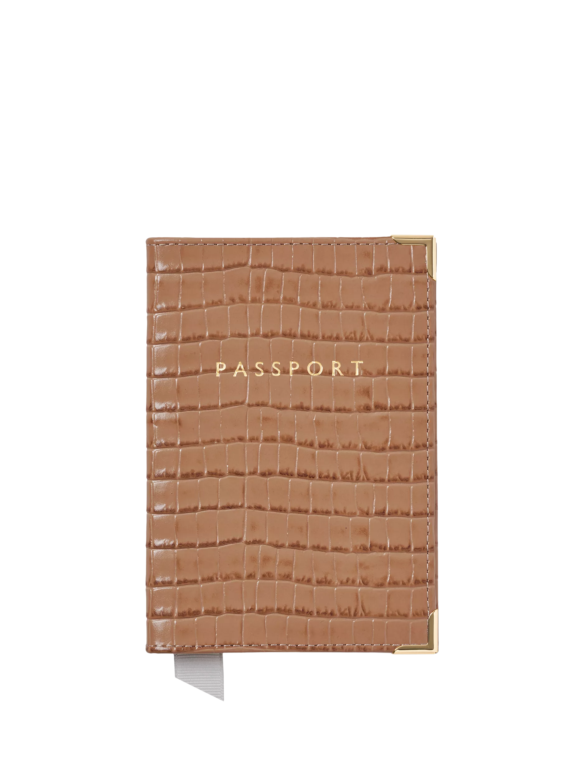 Aspinal of London croc leather passport cover British product