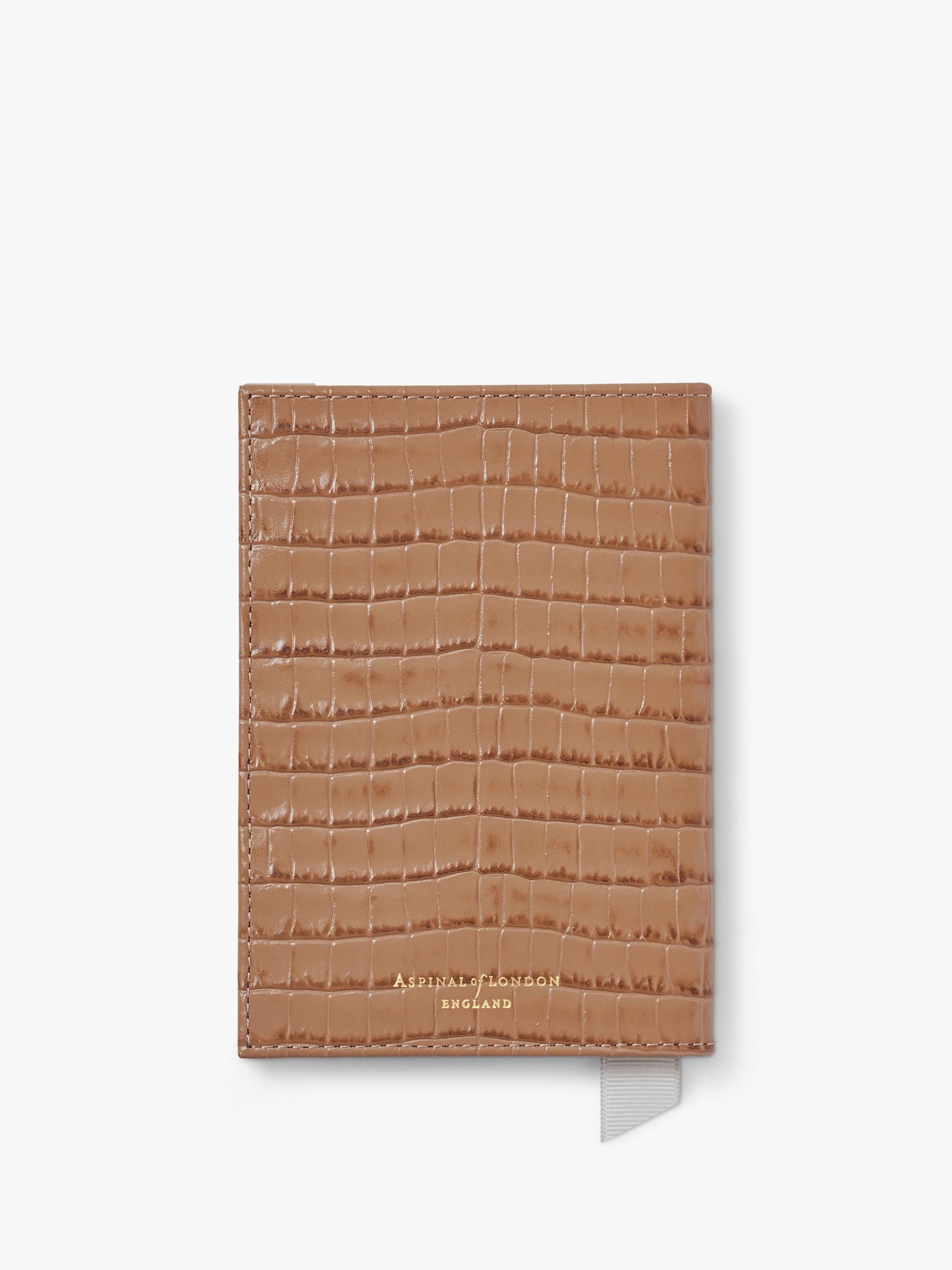 Aspinal of London croc leather passport cover British product