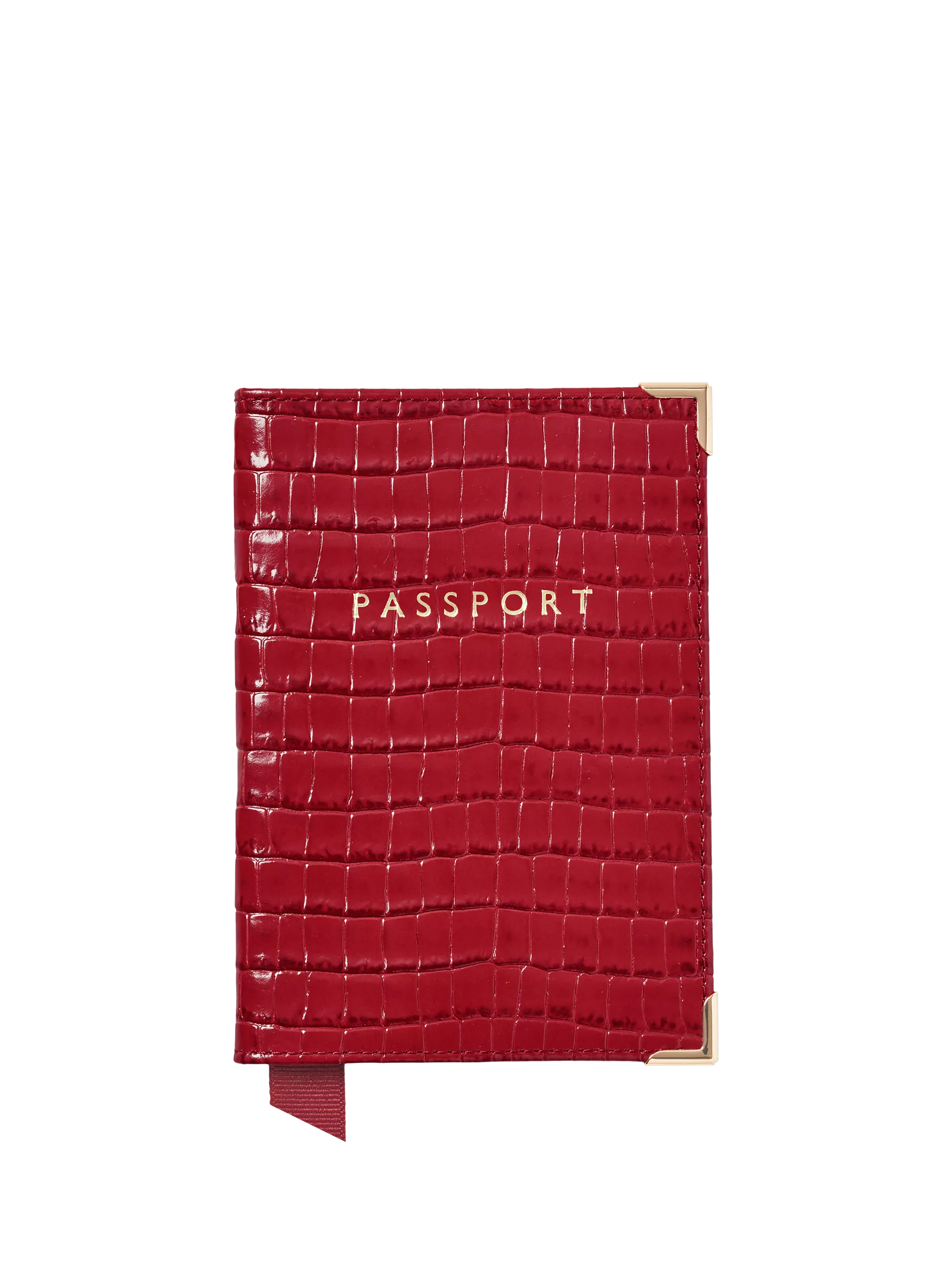 Aspinal of London Croc Leather Passport Cover