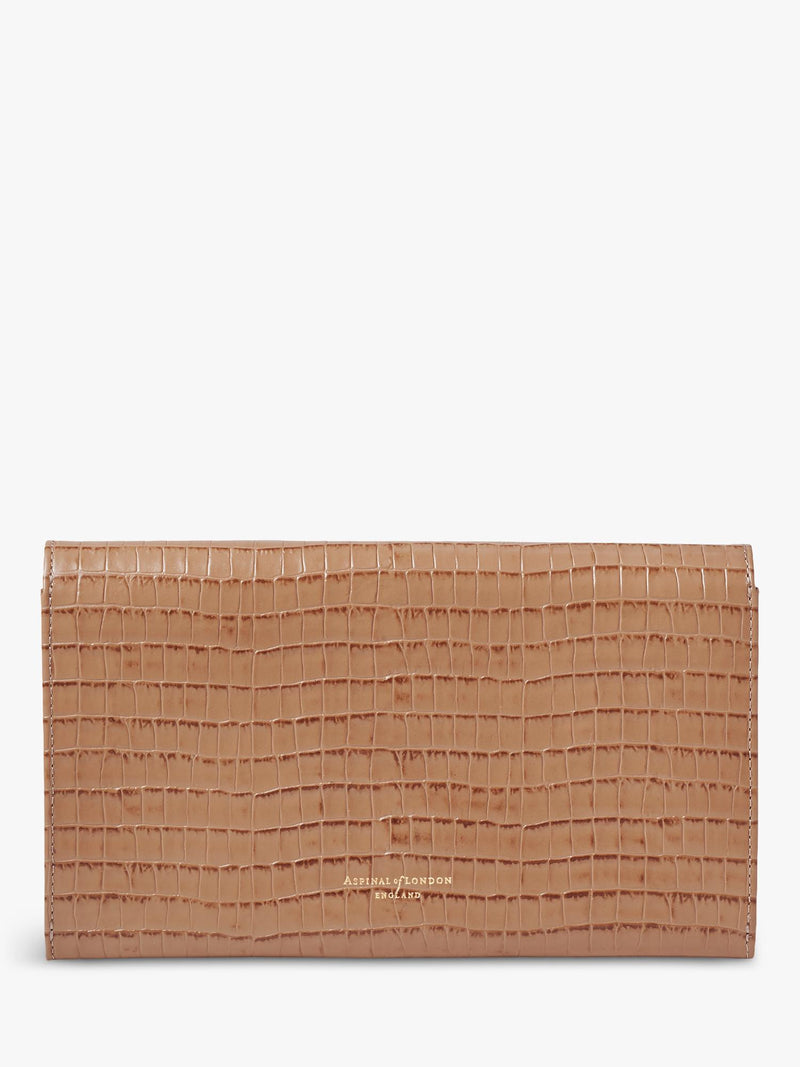 Aspinal of London croc-effect leather travel wallet, imported from the UK