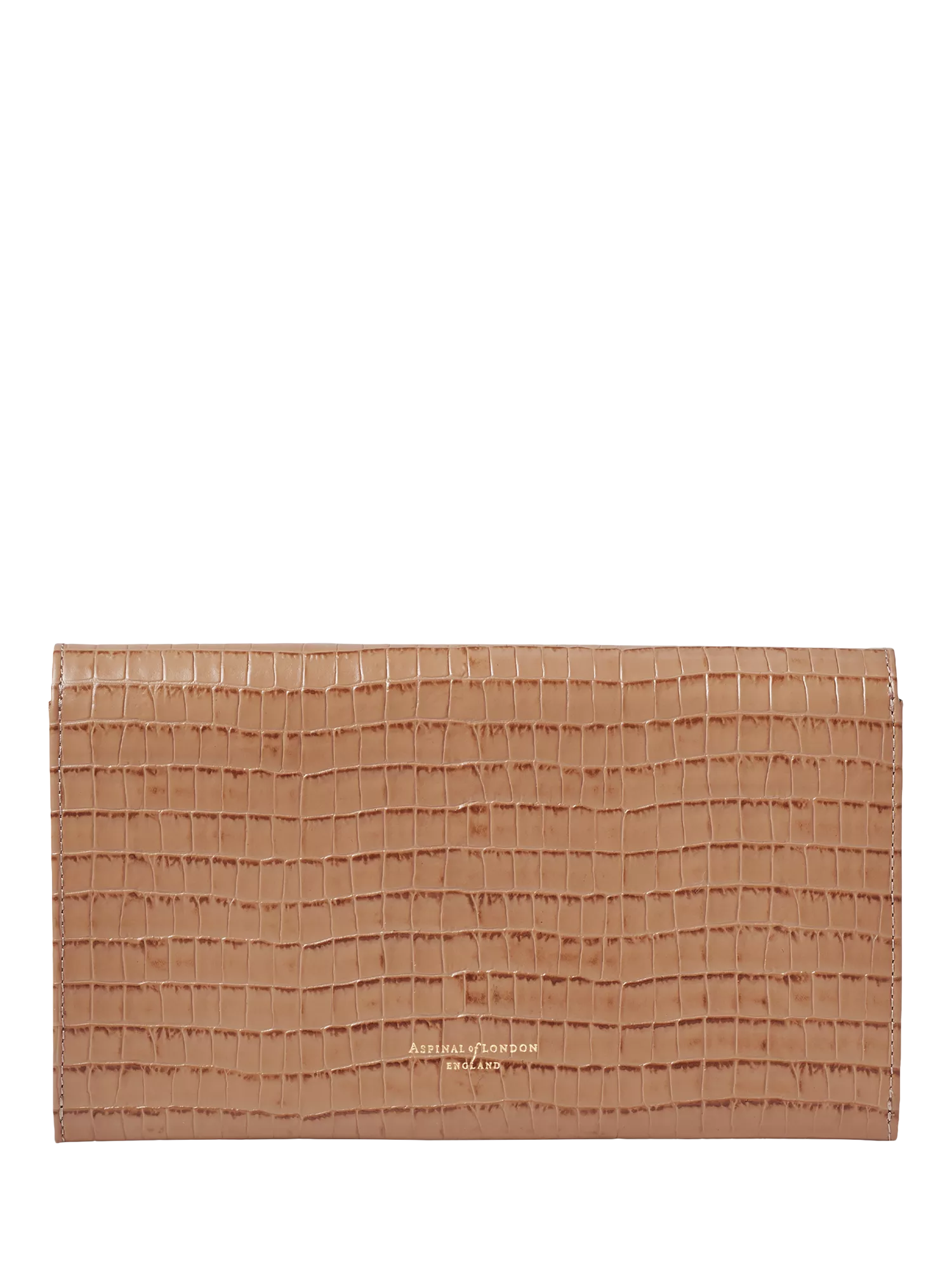 Aspinal of London croc-effect leather travel wallet, imported from the UK