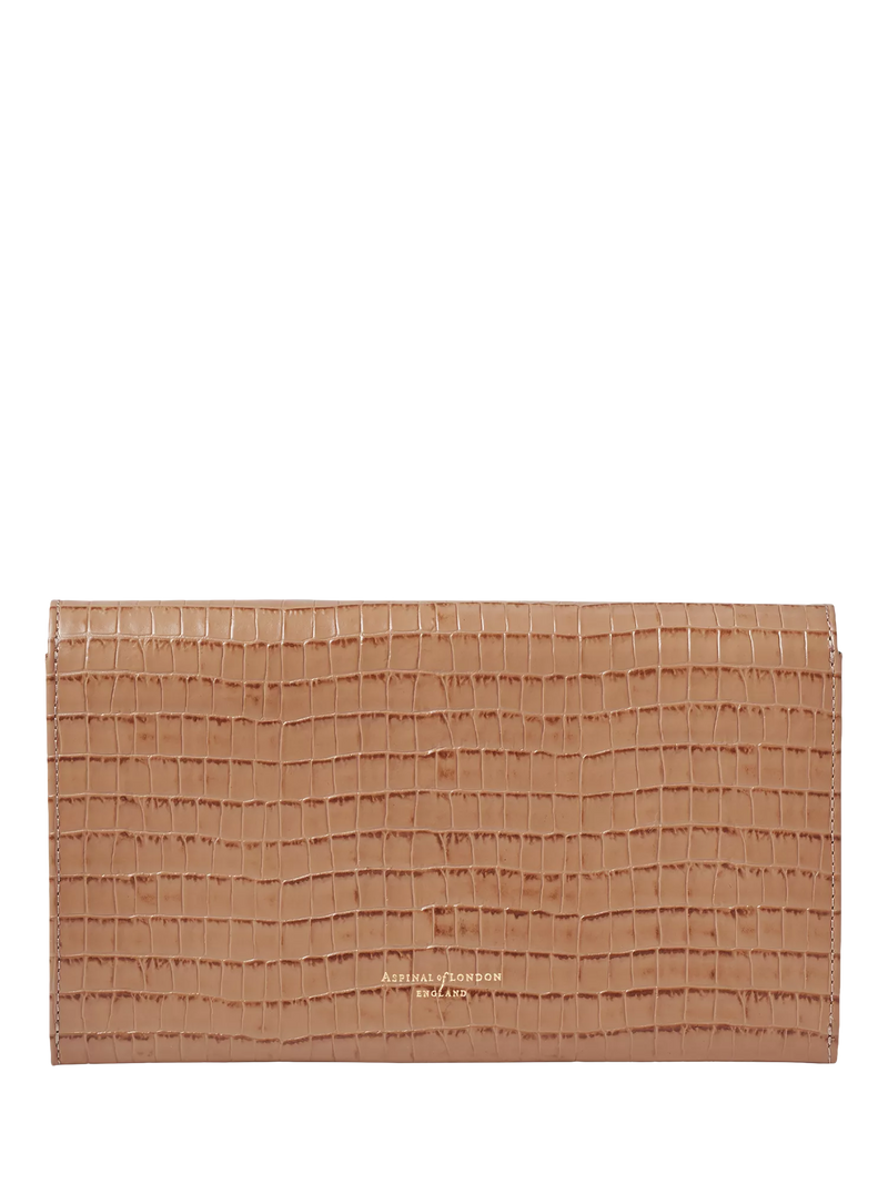 Aspinal of London croc-effect leather travel wallet, imported from the UK