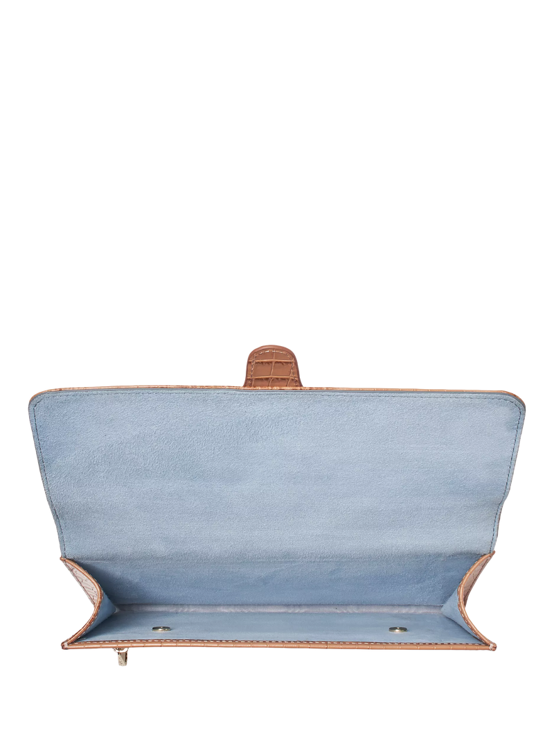 Aspinal of London croc-effect leather travel wallet, imported from the UK