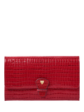 Aspinal of London Croc Effect Leather Classic Travel Wallet, Cherry