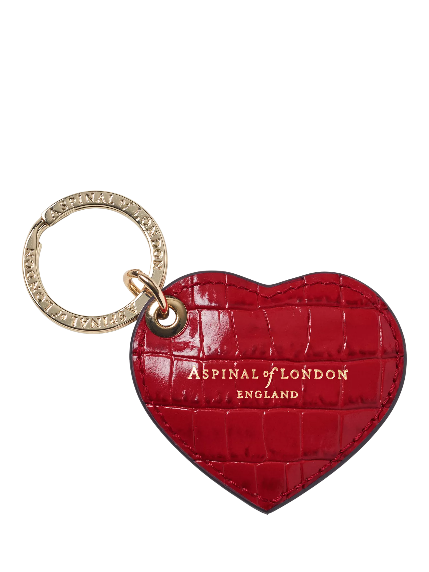 Aspinal of London small leather heart keyring - British product