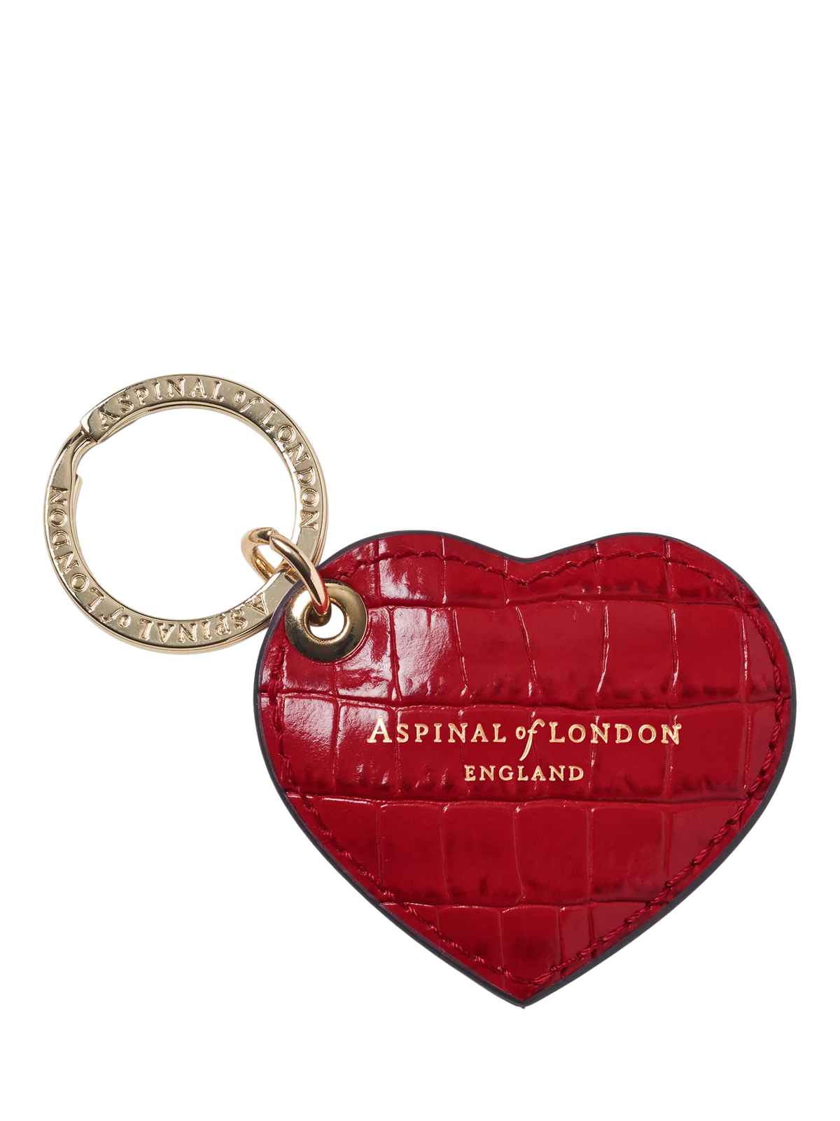 Aspinal of London small leather heart keyring - British product