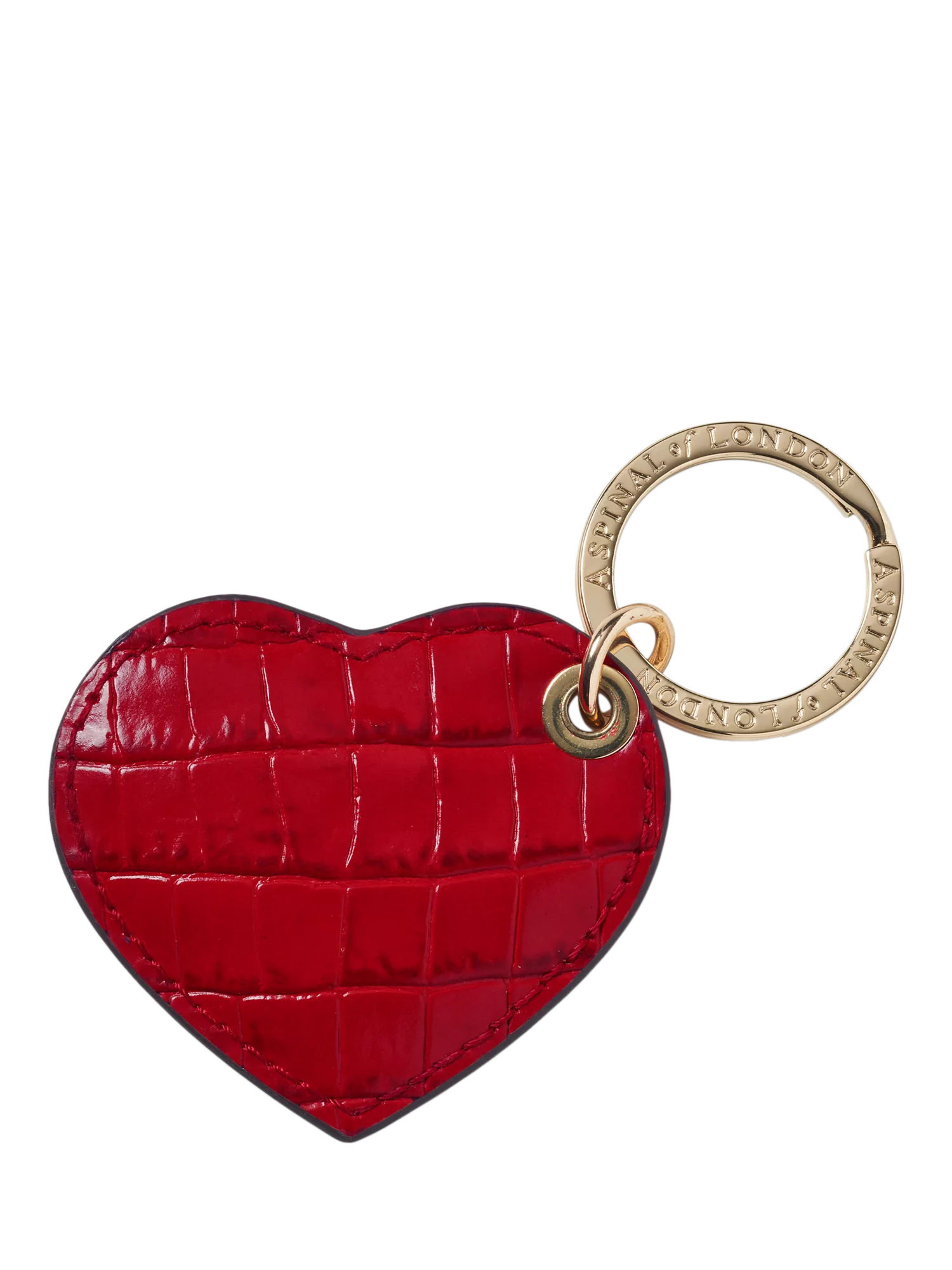Aspinal of London small leather heart keyring - British product