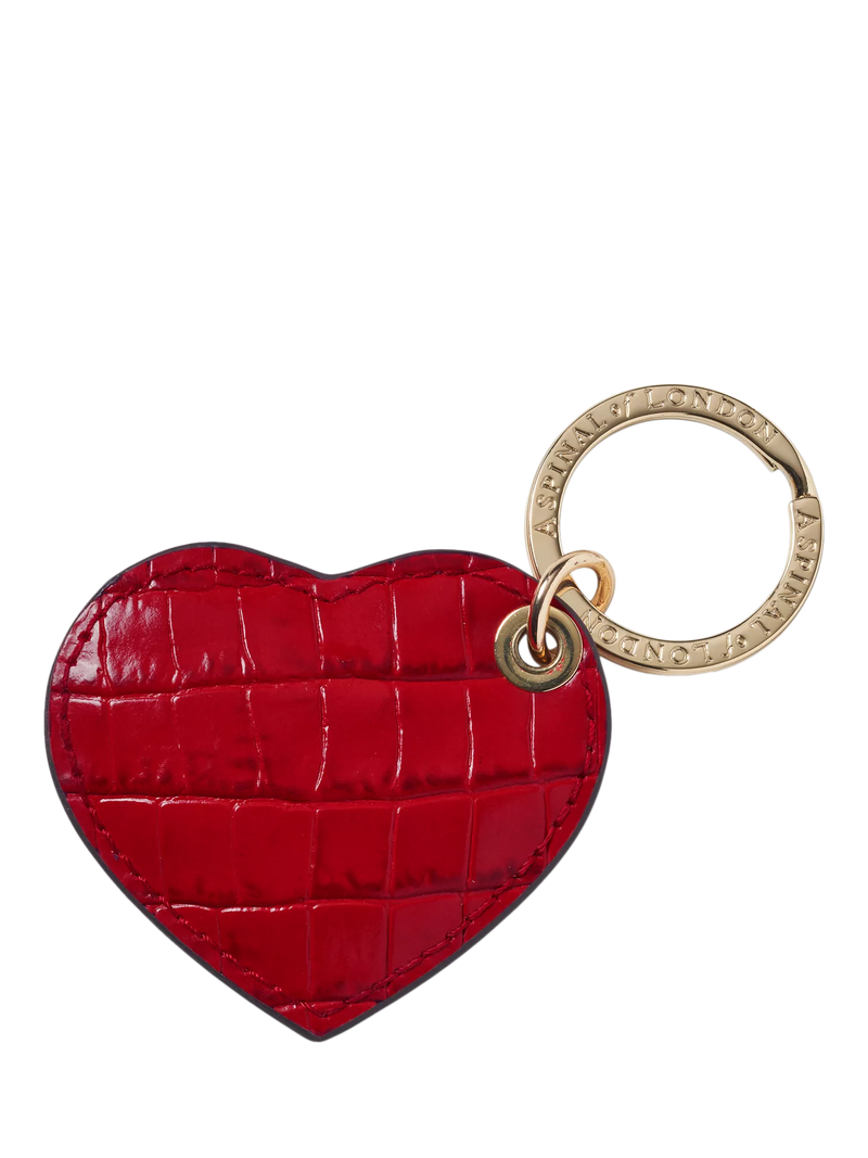Aspinal of London small leather heart keyring - British product
