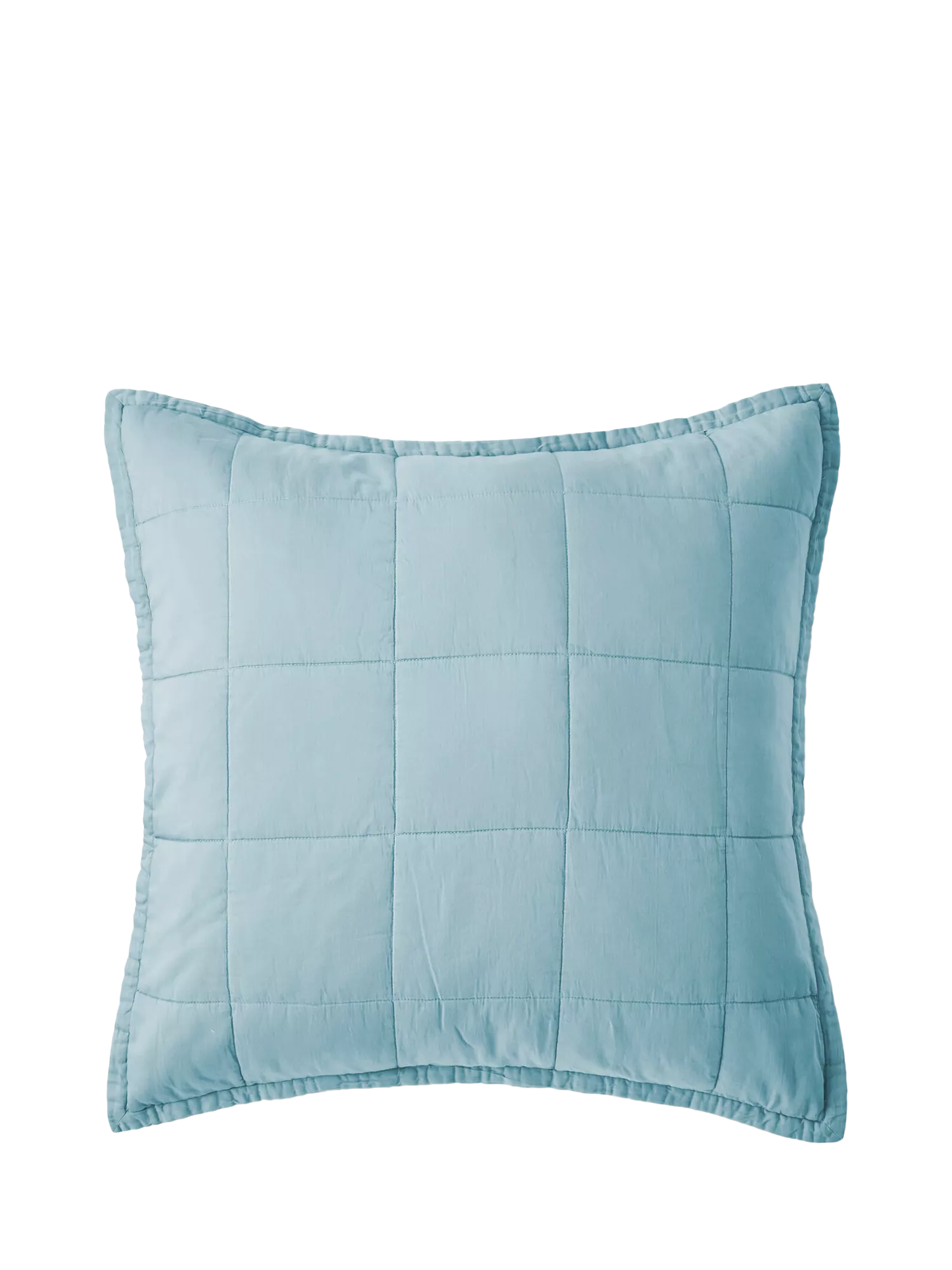 Christy laundered cotton quilted pillowsham chalk blue (British brand)