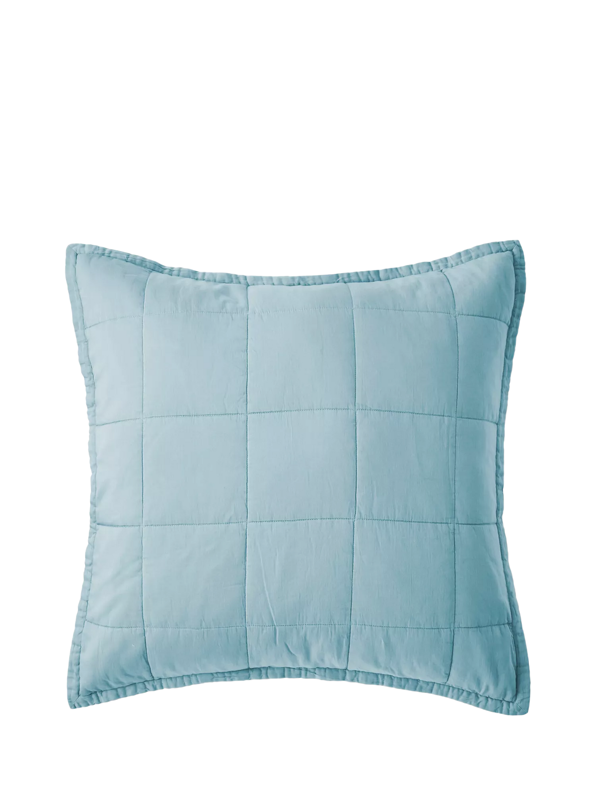 Christy laundered cotton quilted pillowsham chalk blue (British brand)
