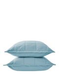 Christy laundered cotton quilted pillowsham chalk blue (British brand)