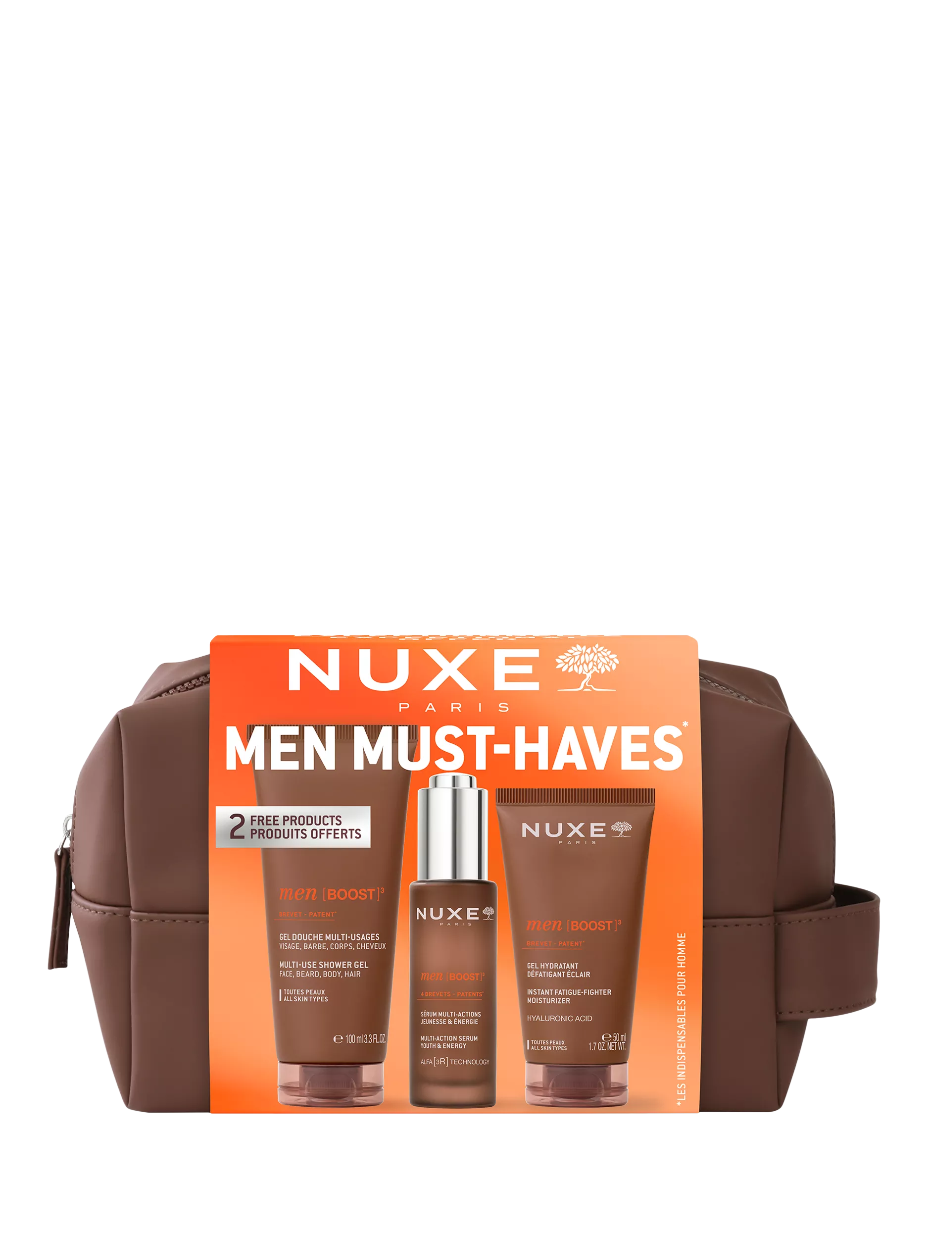 NUXE Men Boost Trio skincare gift set (British brand)