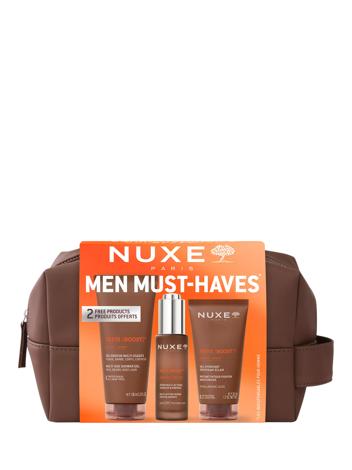 NUXE Men Boost Trio skincare gift set (British brand)