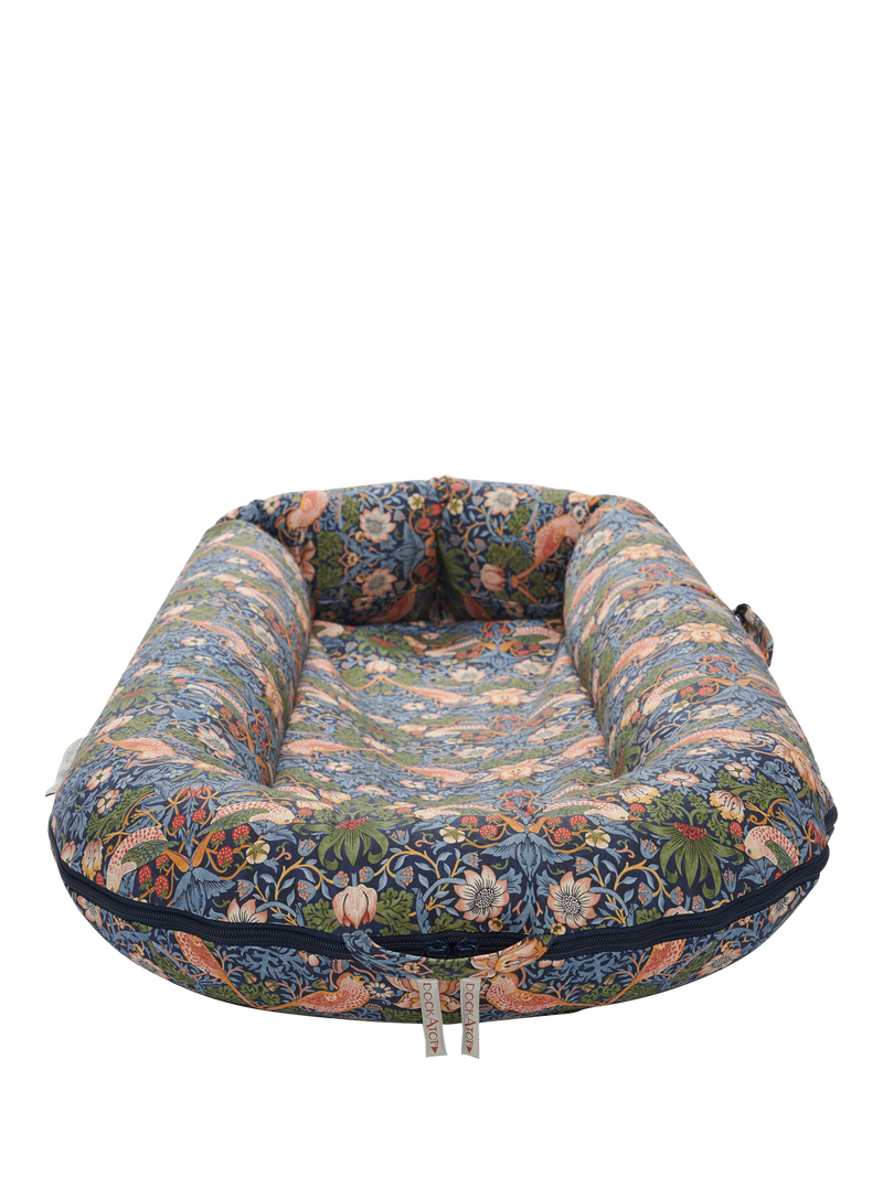 DockATot Deluxe+ William Morris Strawberry Thief baby pod, UK version