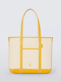 Polo Ralph Lauren small canvas shopper tote in Ecru and Racing Yellow, UK version