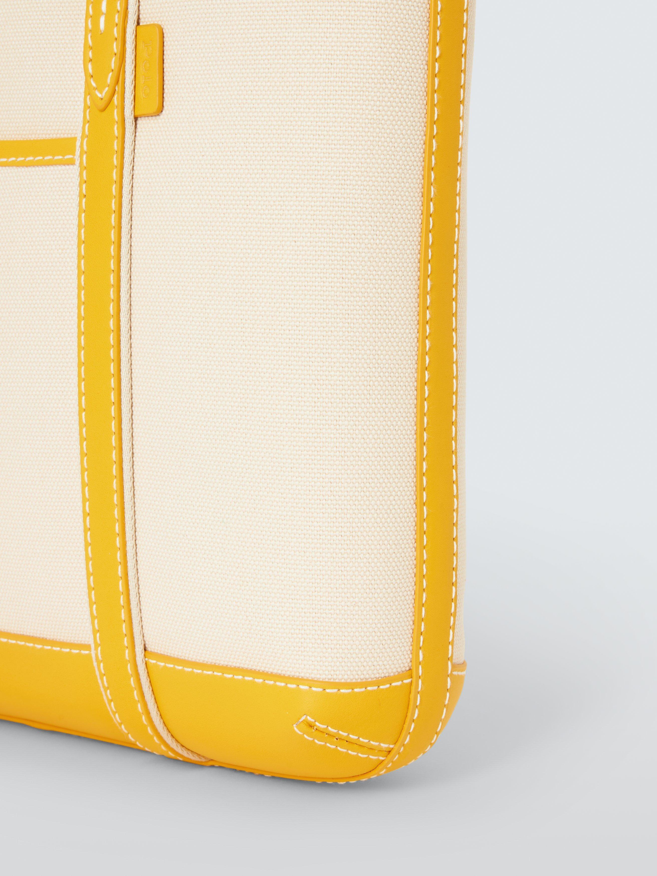 Polo Ralph Lauren small canvas shopper tote in Ecru and Racing Yellow, UK version