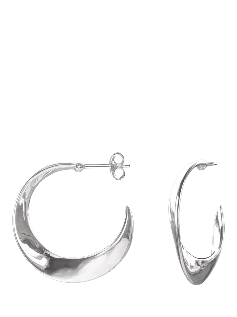 Nina B curved hoop earrings silver - British product