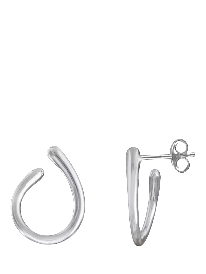 Nina B sterling silver curved oval drop earrings, UK version
