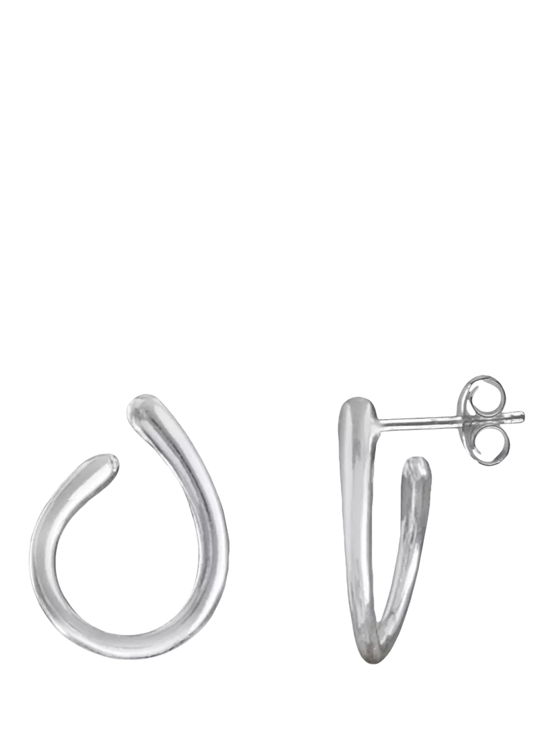 Nina B sterling silver curved oval drop earrings, UK version