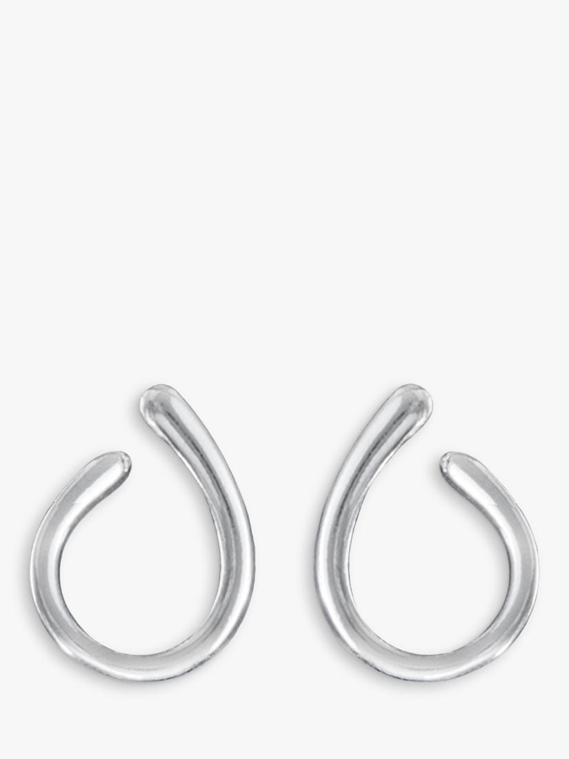 Nina B sterling silver curved oval drop earrings, UK version