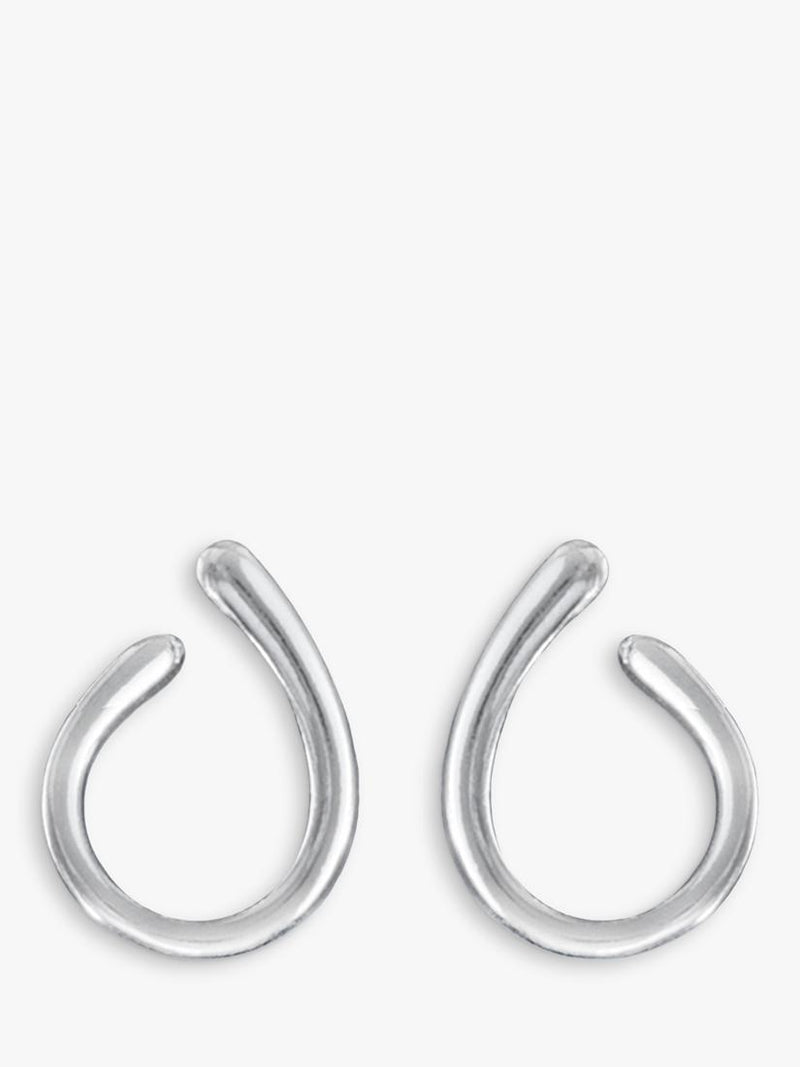 Nina B sterling silver curved oval drop earrings, UK version