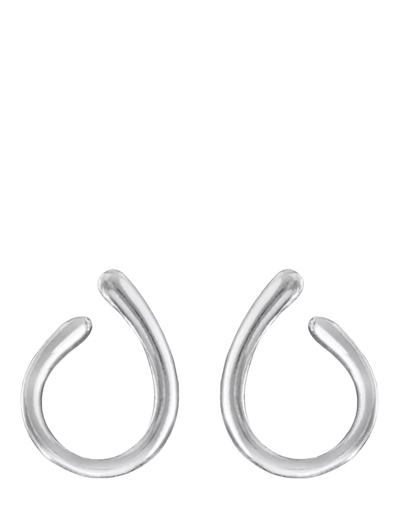 Nina B sterling silver curved oval drop earrings, UK version