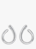 Nina B sterling silver curved oval drop earrings, UK version