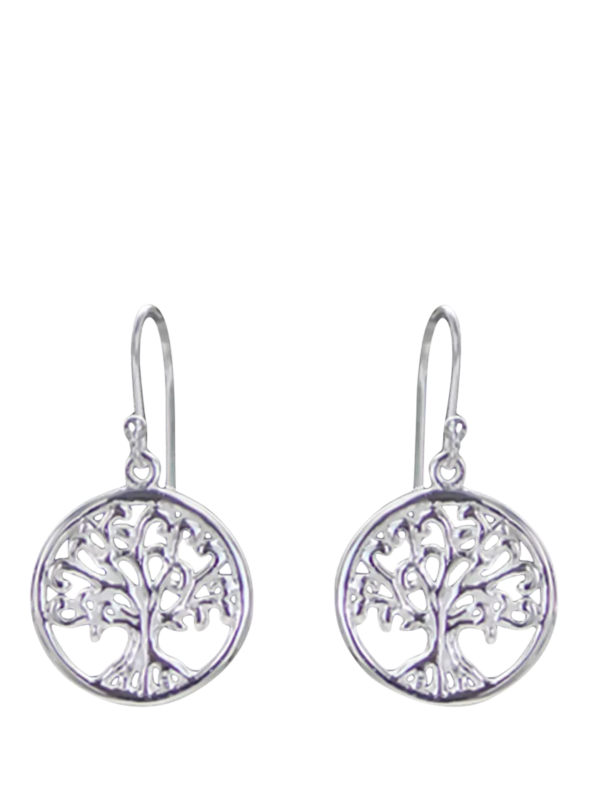 Nina B tree of life drop earrings silver (British brand)