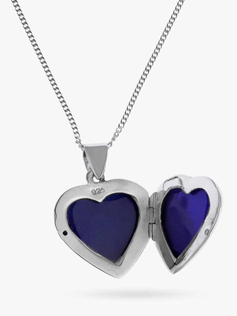 Nina B sterling silver heart locket necklace 45cm, imported from the UK