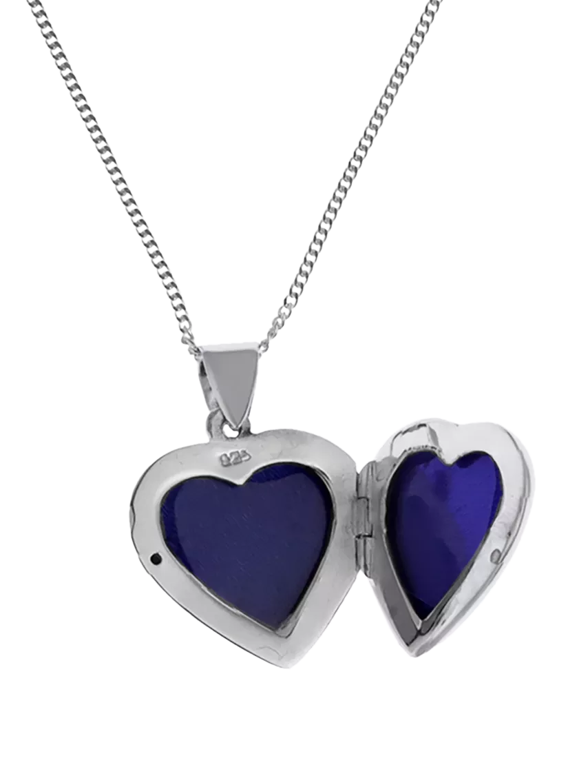 Nina B sterling silver heart locket necklace 45cm, imported from the UK