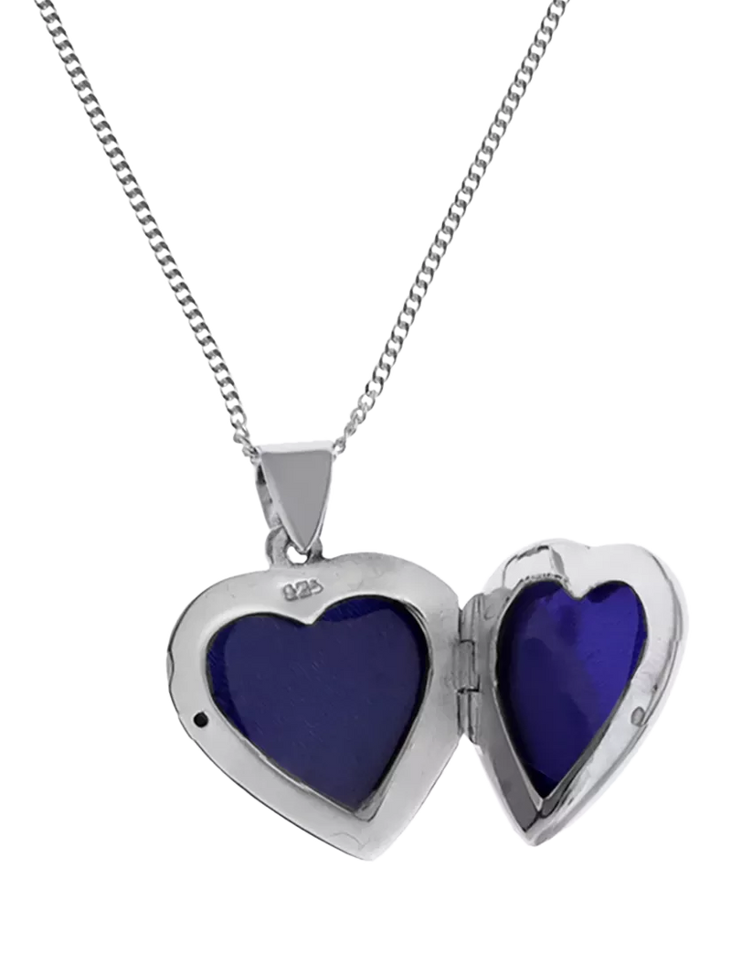 Nina B sterling silver heart locket necklace 45cm, imported from the UK