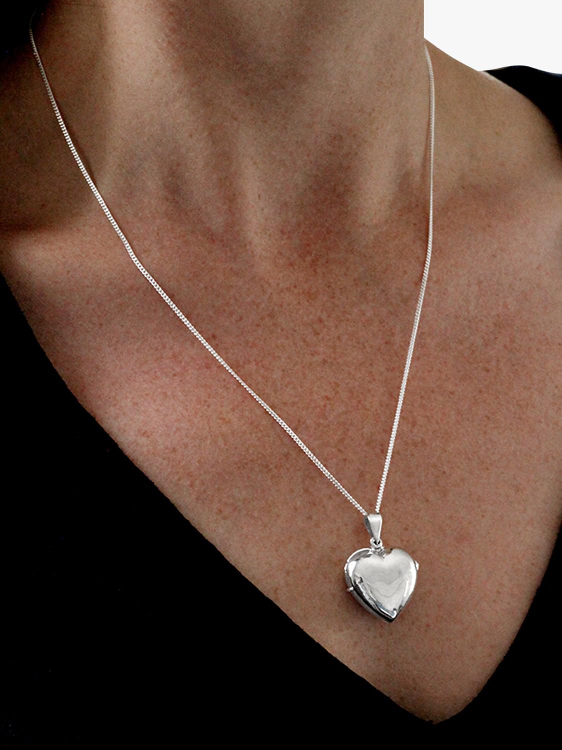 Nina B sterling silver heart locket necklace 45cm, imported from the UK