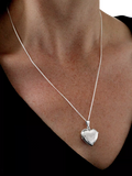Nina B sterling silver heart locket necklace 45cm, imported from the UK