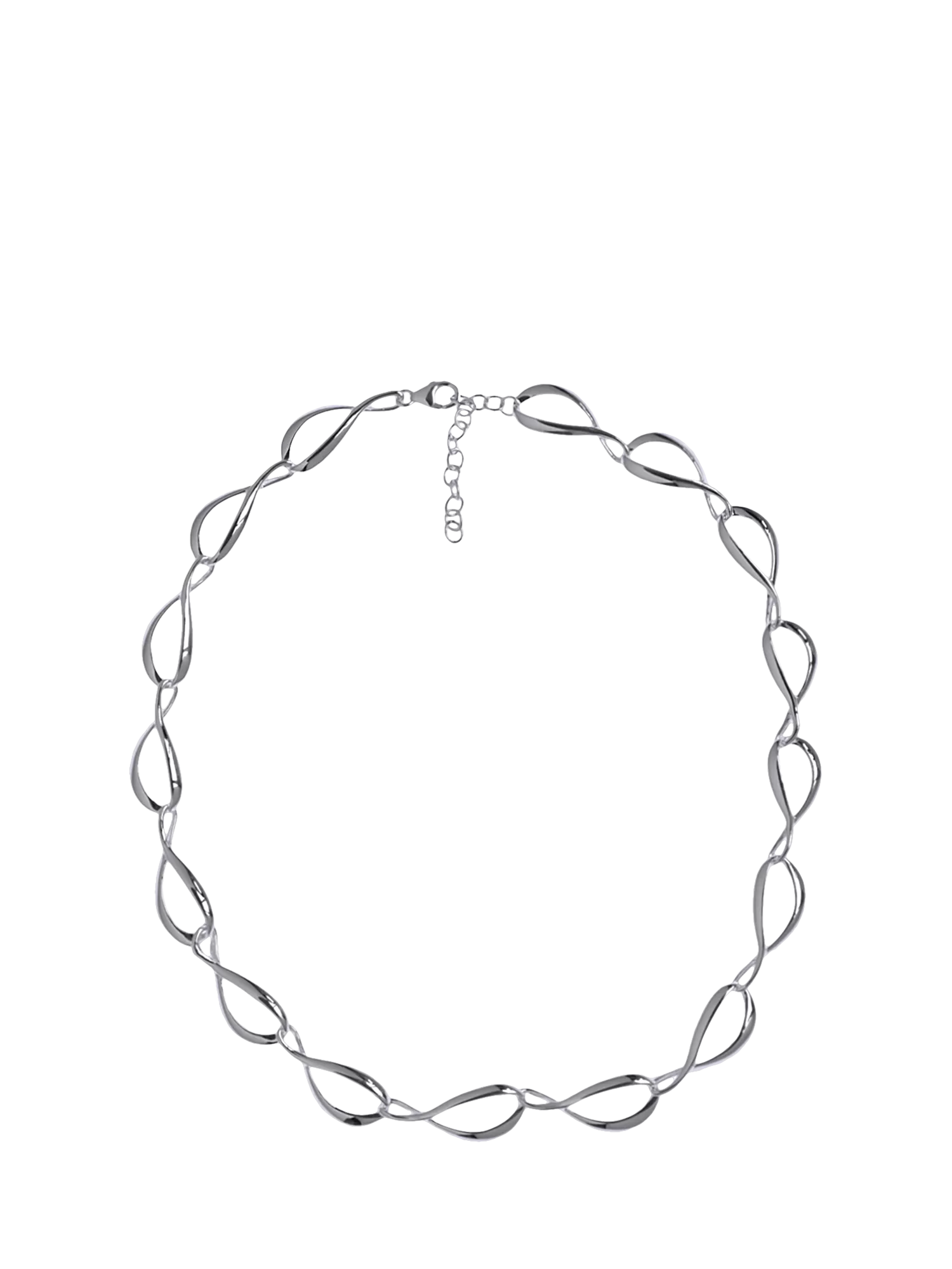Nina B sterling silver ripple link necklace 43cm, UK version