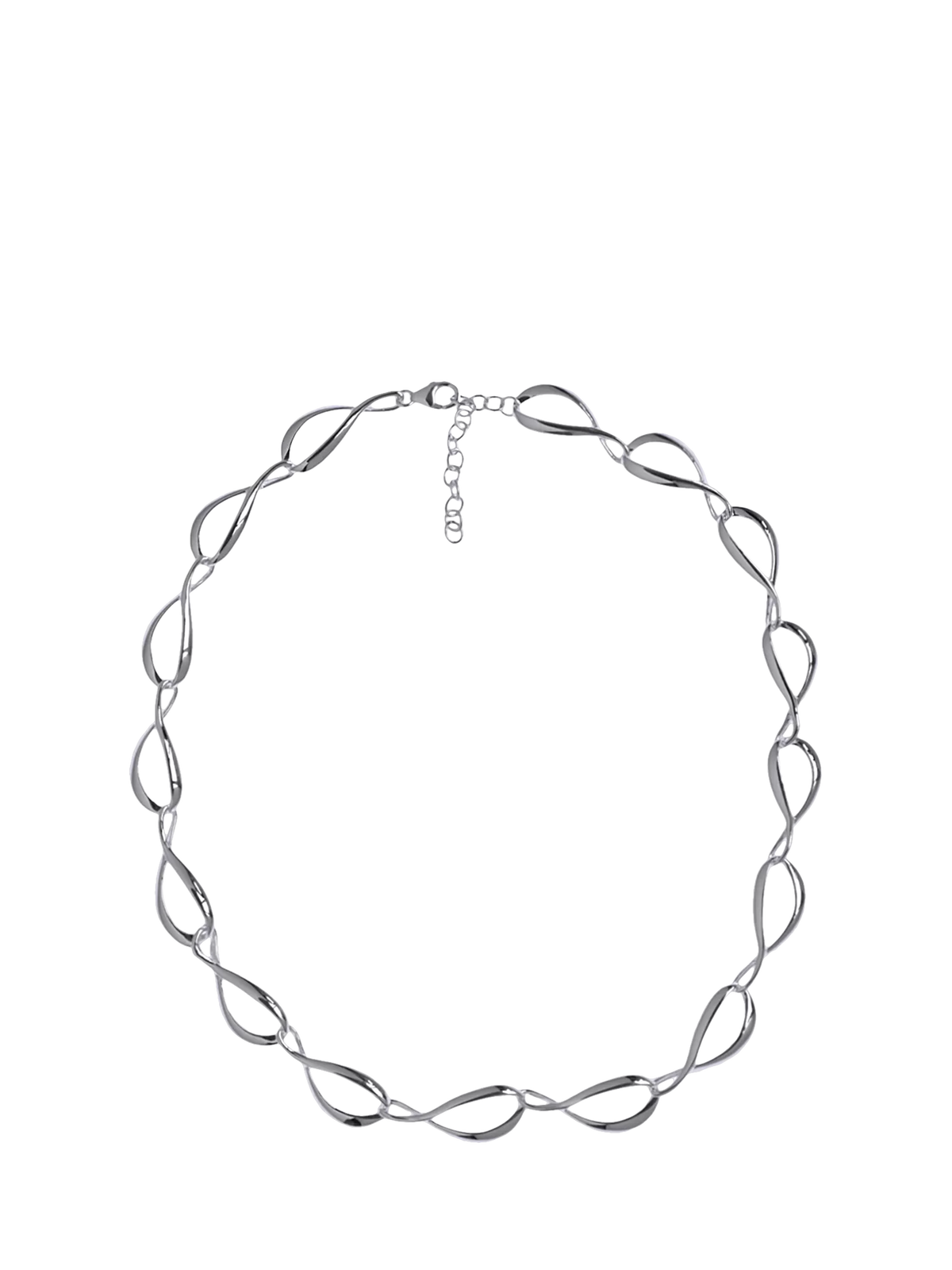 Nina B sterling silver ripple link necklace 43cm, UK version