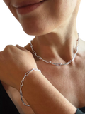 Nina B sterling silver slim loop link necklace, UK version