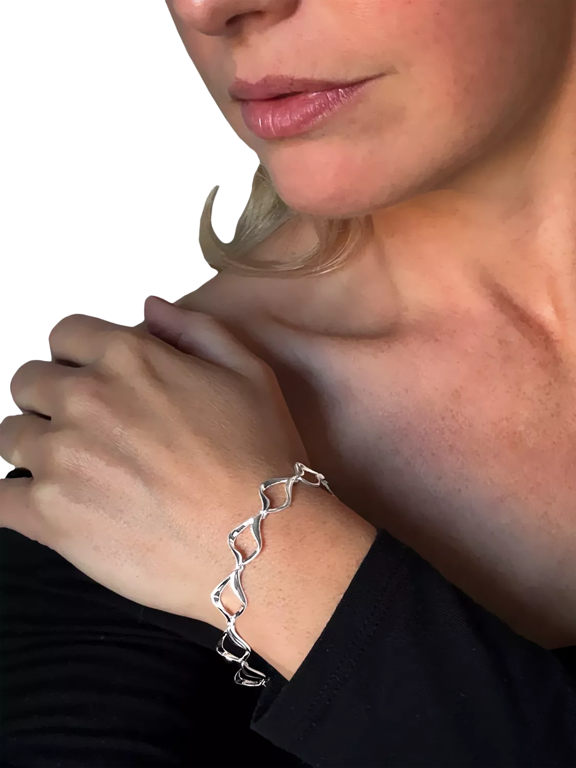 Nina B sterling silver open link bracelet 19cm, UK version
