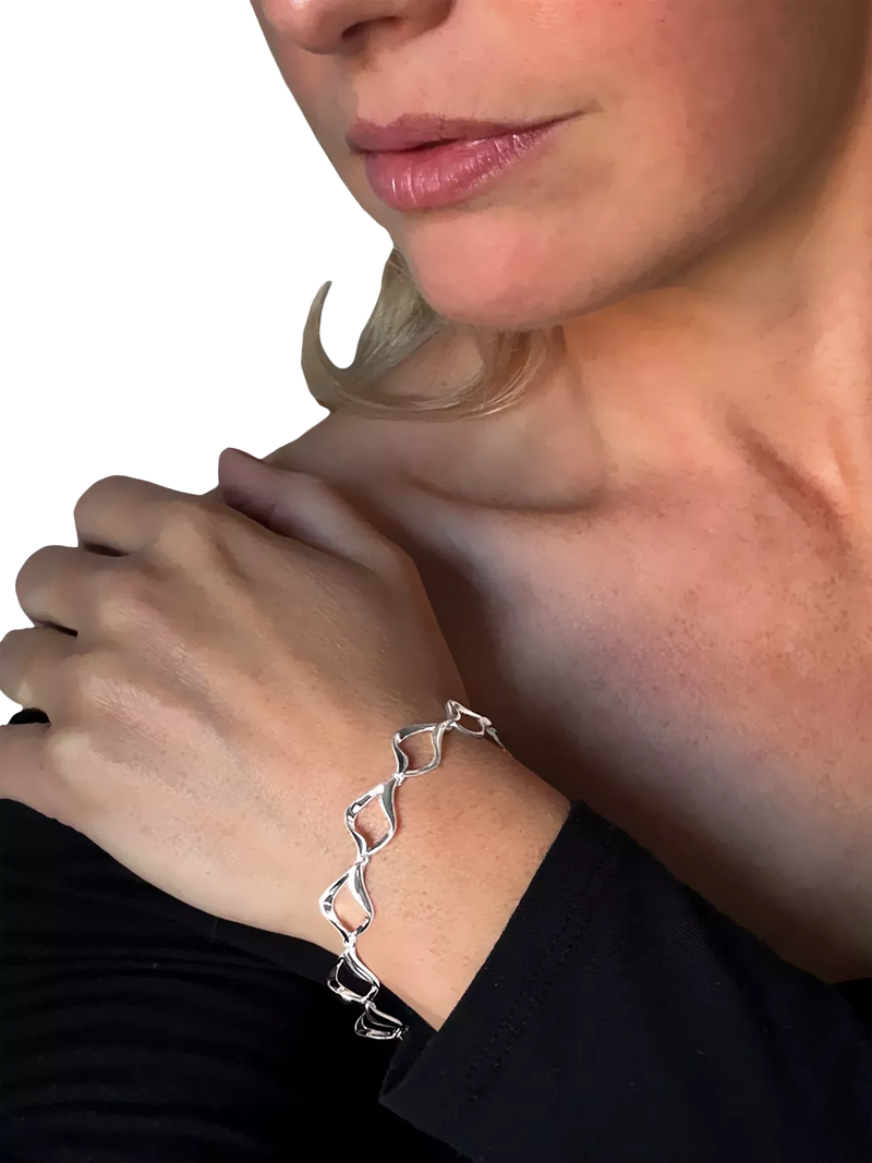 Nina B sterling silver open link bracelet 19cm, UK version