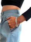 Nina B sterling silver pebble link bracelet 18cm (British brand)