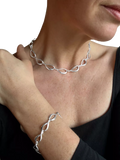 Nina B sterling silver ripple link bracelet, imported from the UK