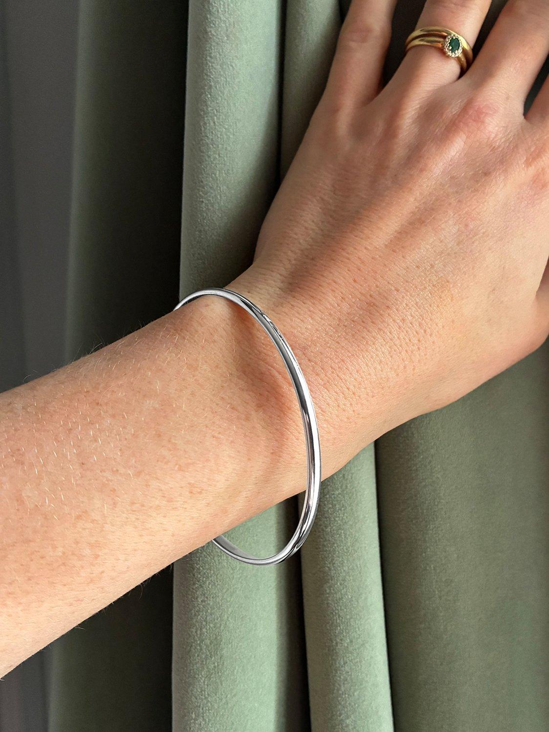Nina B sterling silver simple slip-on bangle (British brand)