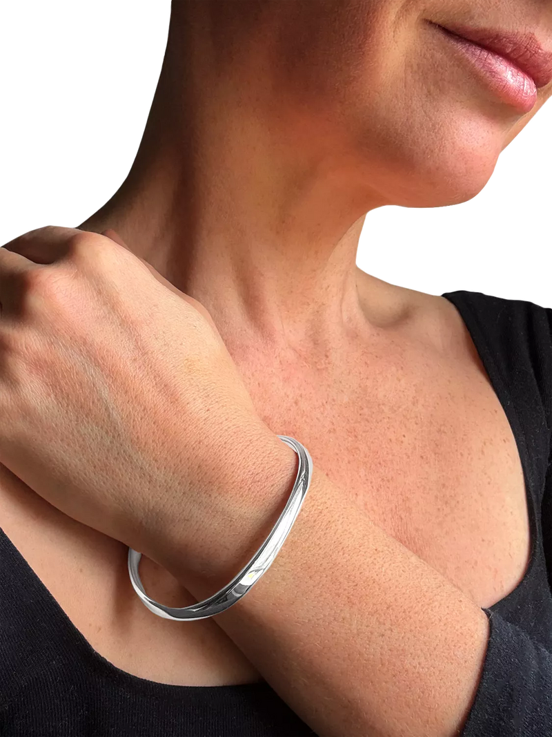Nina B sterling silver wave bracelet slip on bangle - British product