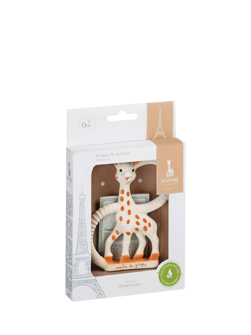 Sophie la girafe teething ring natural rubber, imported from the UK