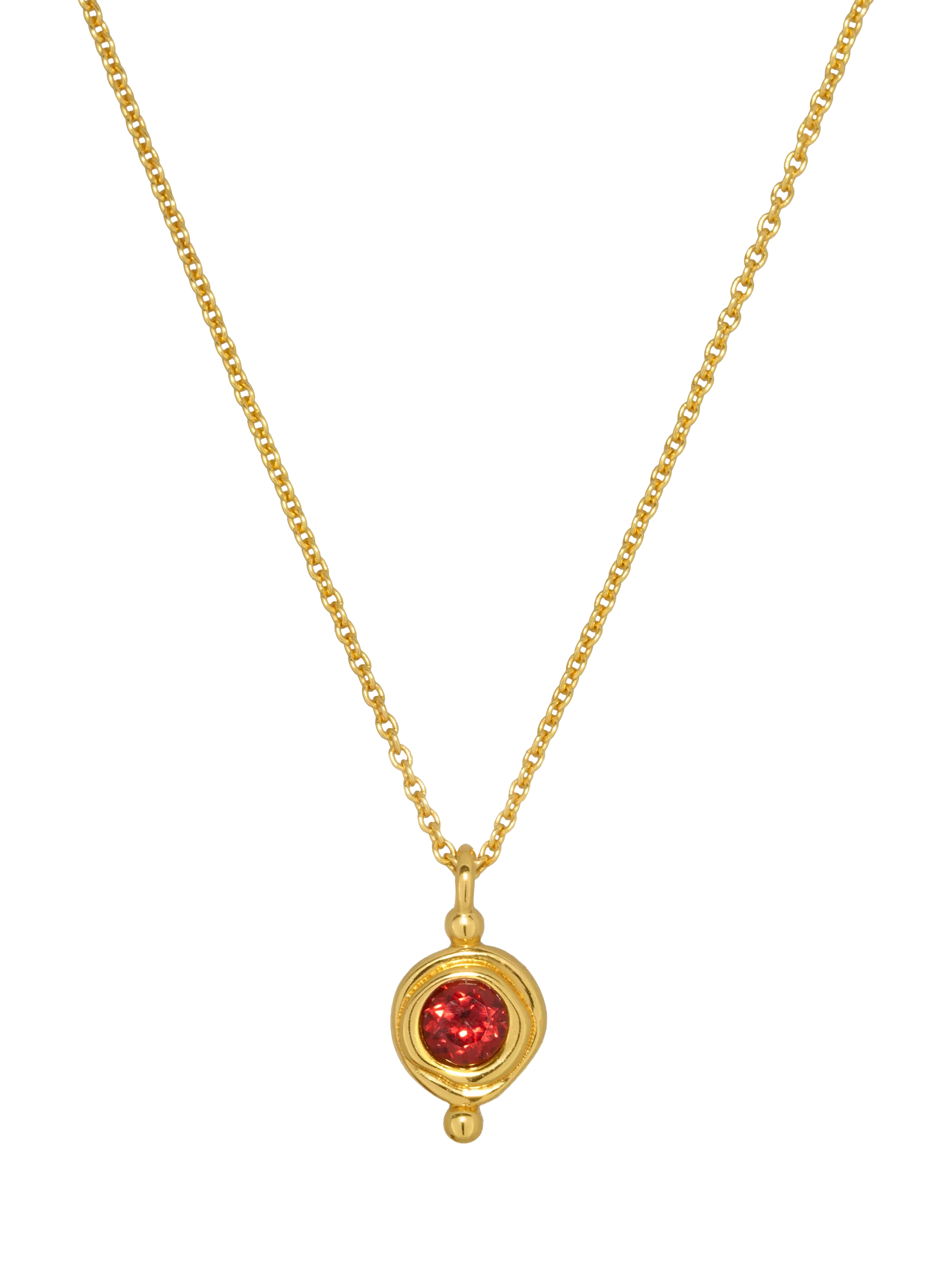 Ottoman Hands birthstone necklace garnet gold-plated 16 inch - British product