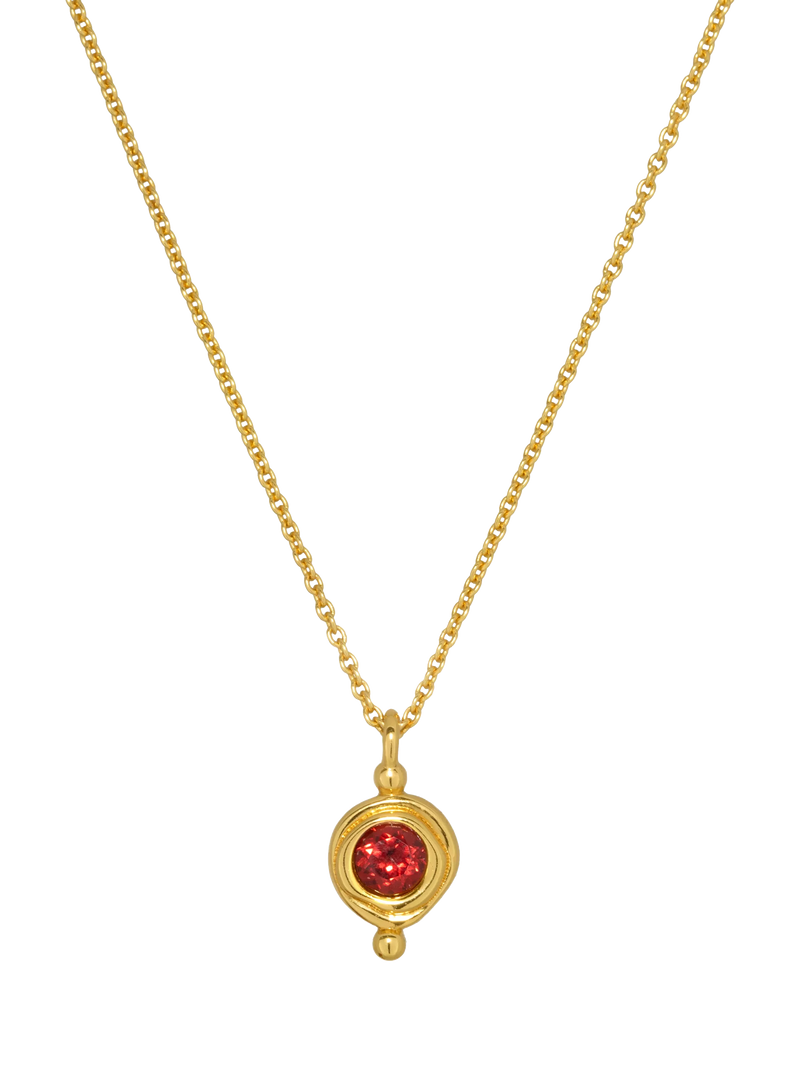Ottoman Hands birthstone necklace garnet gold-plated 16 inch - British product