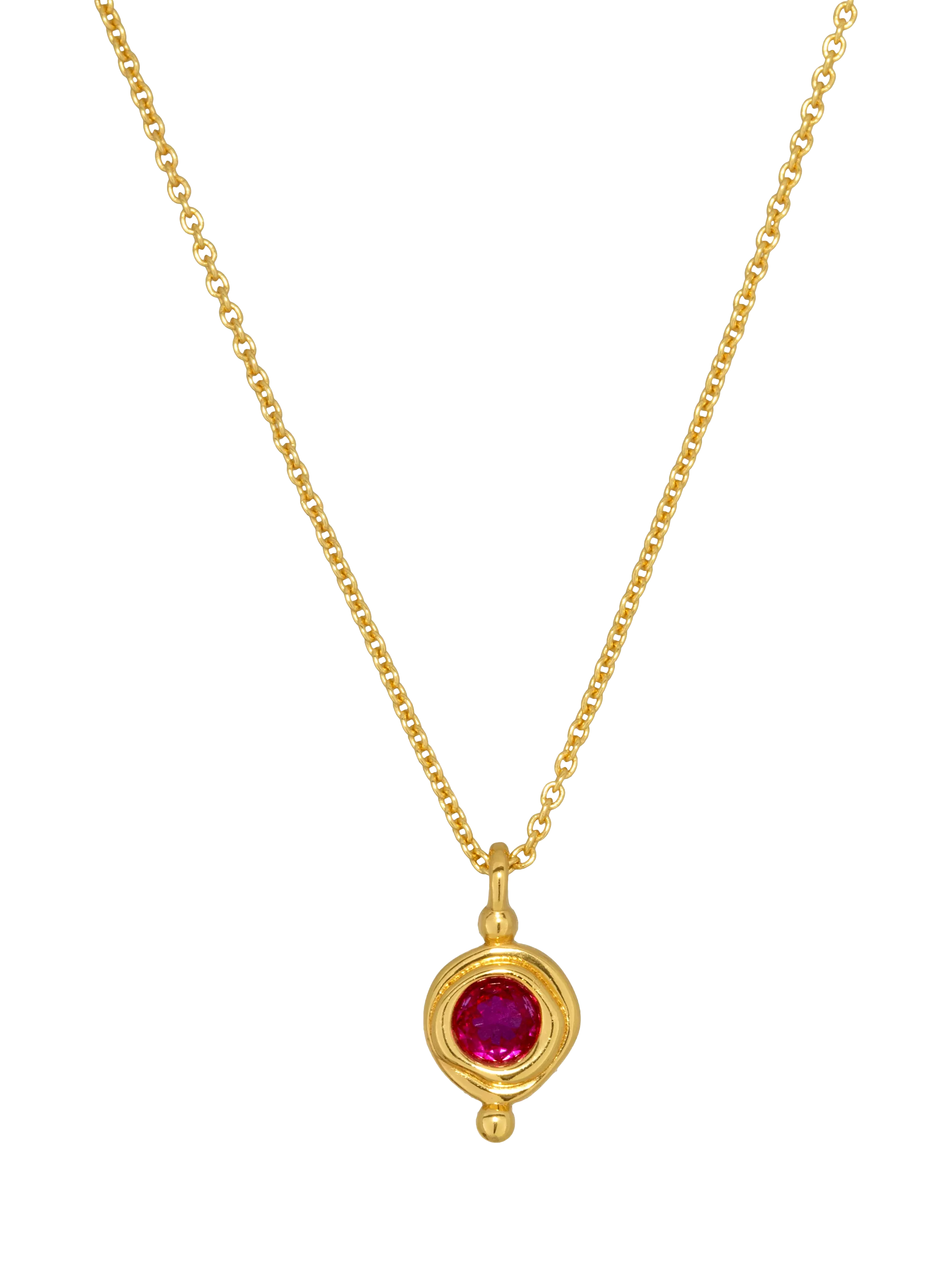 Ottoman Hands Garnet Birthstone Pendant Necklace 16 inch
